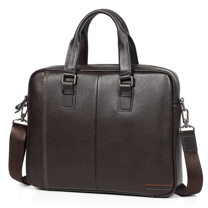 Портфель Nesitu A4 мужской из натуральной кожи офисный саквояж для ноутбука 14 дюймов