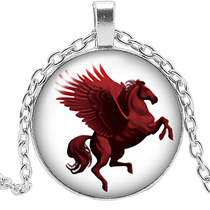 Лидер продаж! 2020 новый креативный красный Пегас стеклянный кабошон кулон модная