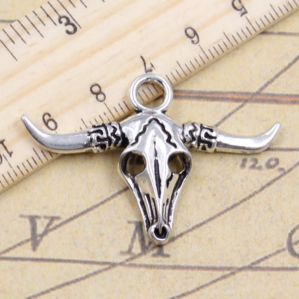 

10 шт. Подвески с черепом яка, голова быка, 31x4, 5 мм, подвески, античные ювелирные изделия, сделай сам, ручная работа