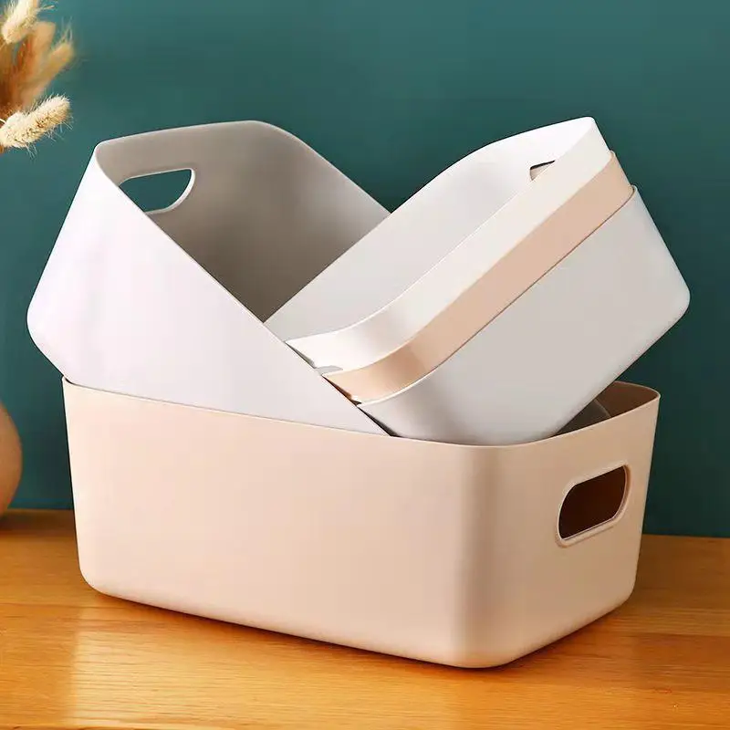 

2021NEW ins Sundry storage basket student desktop snack storage box plastic cosmetic storage box household kitchen sorting box