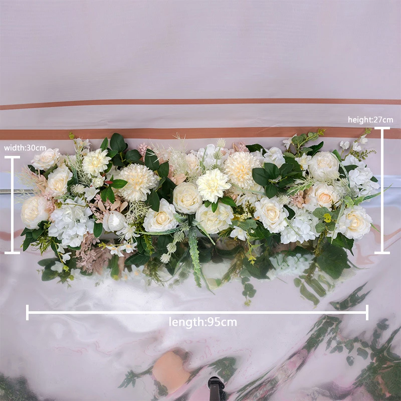 95cm ivory white DIY 1 м Свадебный цветок декор для железной арки искусственная Цветочная композиция поставки дорога свинец цитируется ряд цветов окно T станция - Цвет: 95cm ivory white