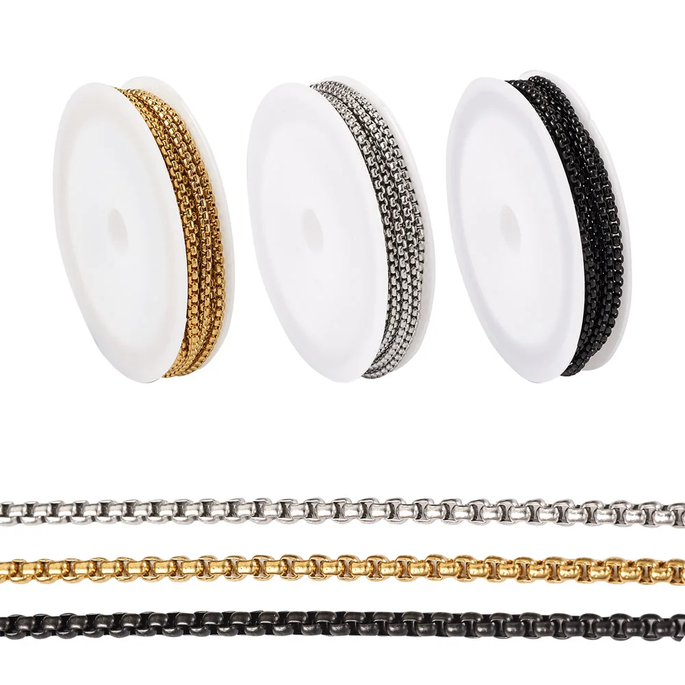 

1 Set Stainless Steel Box Chains for Necklaces Bracelets Anklet Link Chain DIY Jewelry Making Handmade Venetian Chains Findings