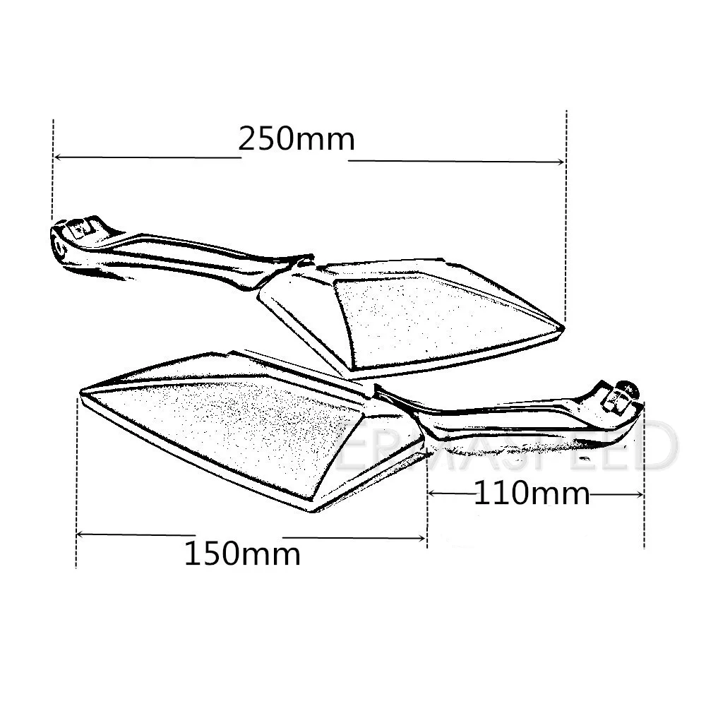 8 мм 10 красный мотоцикл зеркало заднего вида Универсальный для мотокросса скутер