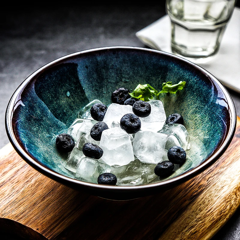 

Japanese Noodle Bowl Kiln Household Ramen Bowl Underglaze Color Tableware Salad Bowl Soup Bowl Instant Noodles Mixing Bowl