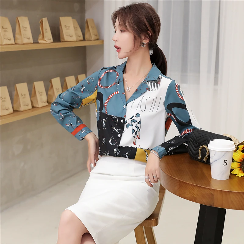 2021 женские топы шифоновая блузка рубашки и блузы офисные с длинным рукавом