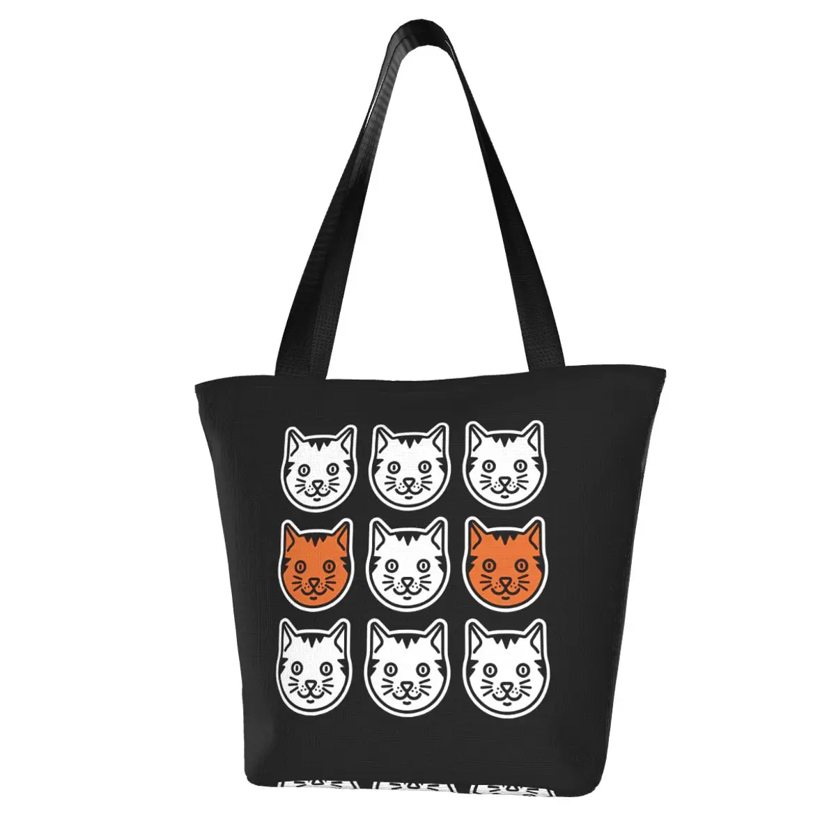 Cat Heads Kitten Lover Kitty Owner Pet Animal Gift Shopping Bag Aesthetic Cloth Outdoor Handbag Female Fashion Bags