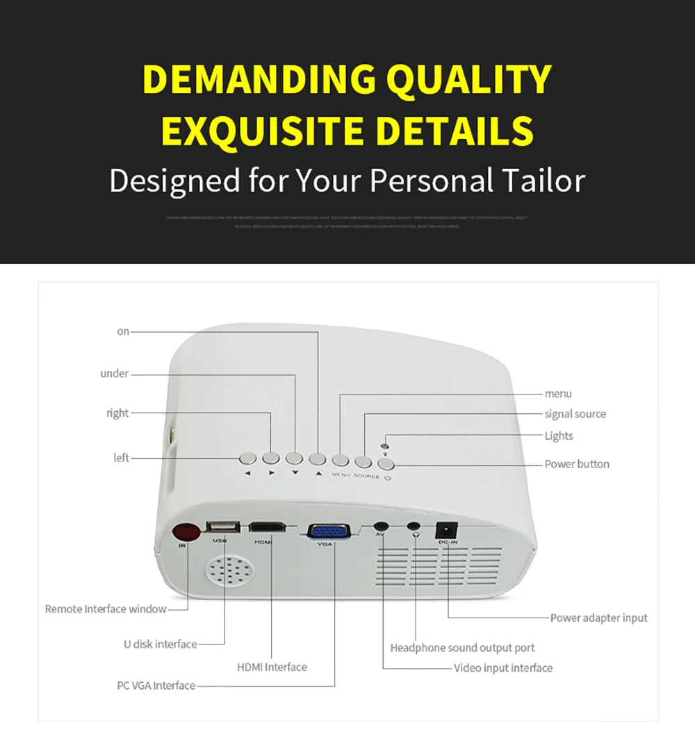 VEIDADZ светодиодный Портативный 802 800 люмен 100 дюймов Большой Экран дома Театр