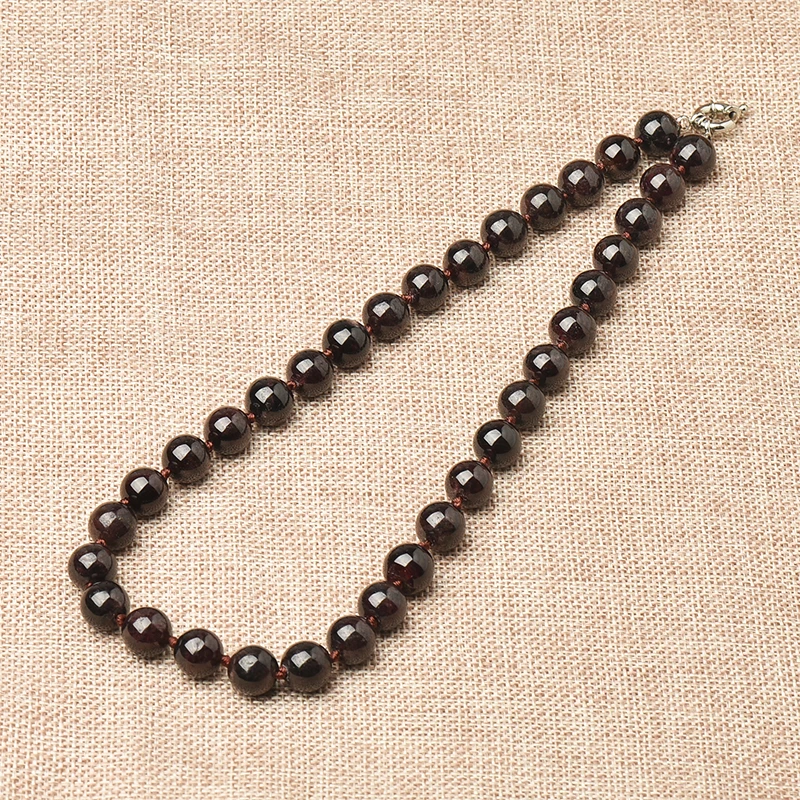 

Round 10mm Red Garnet Stone Making Diy Charm Necklace 18inch jewelry Gifts Fit Birthday's Gifts H425