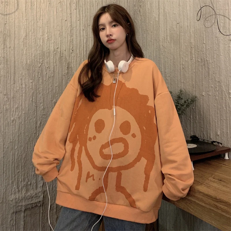 

Japanese Cute Sweater Women's Spring and Autumn 2021 Korean Style Ins Fashion Loose Bf Idle Style Thin Early Autumn Chic Top.Kio