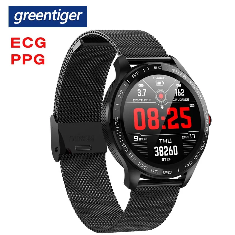 Смарт-часы Greentiger ECG PPG L9, IP68, водонепроницаемые, несколько видов спорта, пульсометр, Bluetooth, умные часы, кровяное давление, кислород, против L5, L7