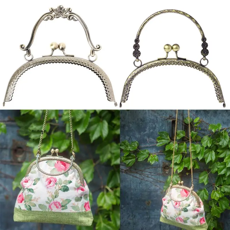 

1pc Metal Frame Kiss Clasp Lock Handle Arch For DIY Purse Bag DIY Craft 16.5cm