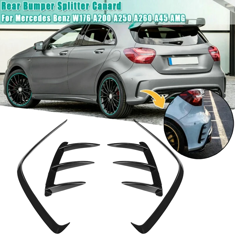 

4 шт., сплиттер для заднего бампера Mercedes-Benz W176 A200 A250 A45 AMG Hatchback Sport 2013-2018