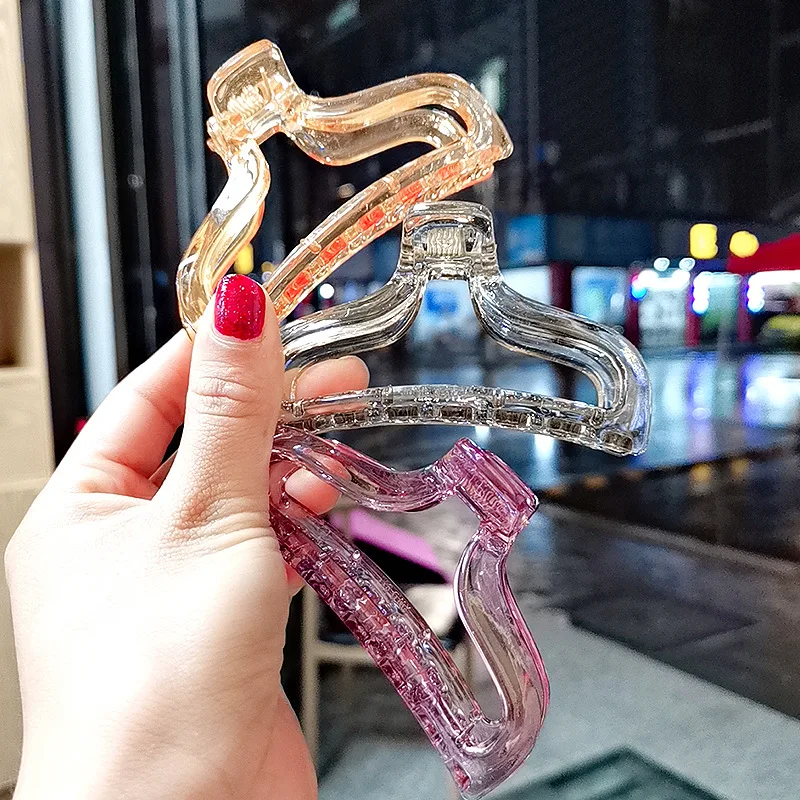 Новая мода Простой Прозрачный карамельный цвет большой зажим заколка для волос