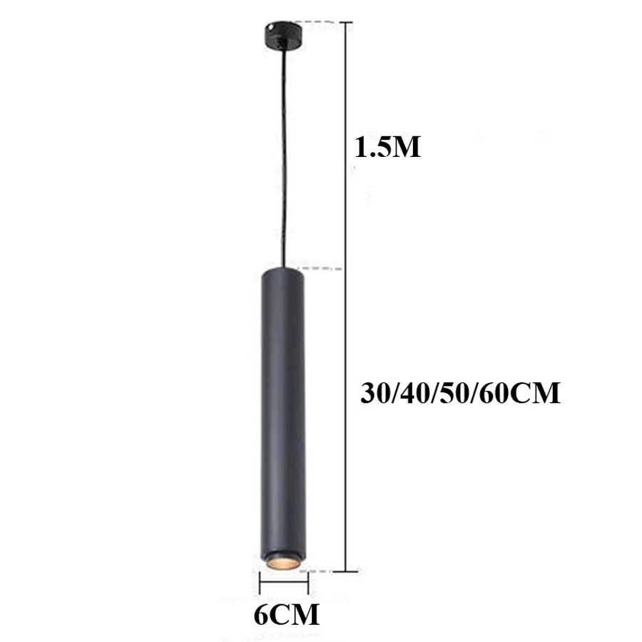 

7W Adjustable Focus Long Tube LED Living Room Decoration Pendant Lights Island Shop Pendant Lamps Restuarant Cord Hanging Light