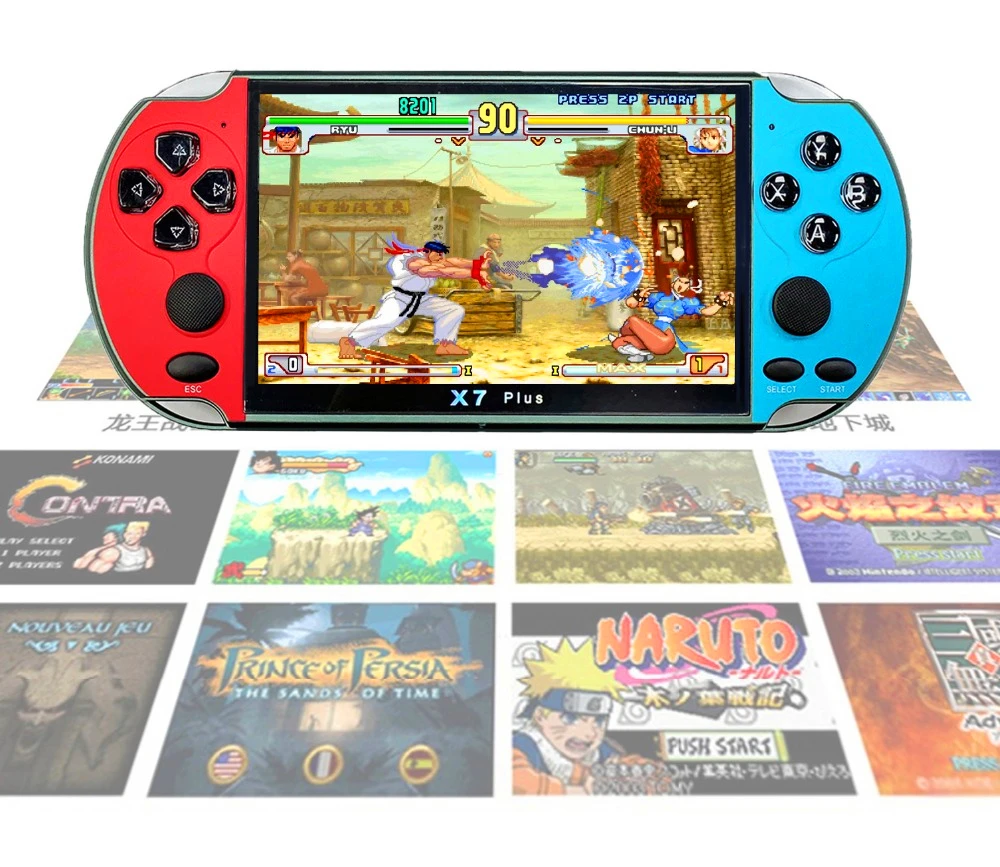 New Drop shipping Dual Joystick 5.1inch X7 PLUS Handheld Game Players 8GB Memory MP5 Video Console 500 Kinds Multimedia classic Games |