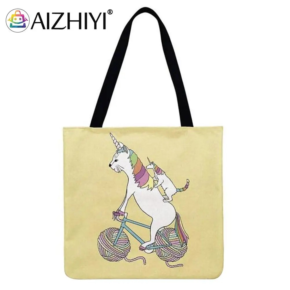 

Cute cartoon pony Printed Shoulder Shopping Bag Casual Ladies Large Capacity Tote Handbags