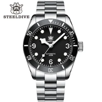 steeldive sd1958 stainless steel bracelet dive watch 200m waterproof nh35 mechanical automatic dive diver watch for men