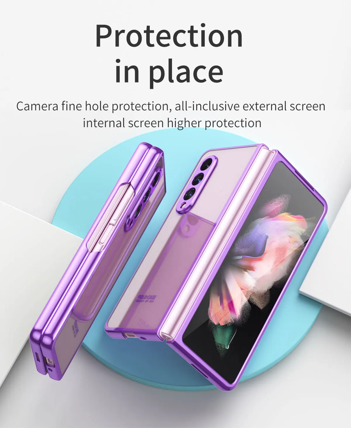 

Прозрачный чехол с покрытием для Samsung Galaxy Z Fold 3, чехол для F9260