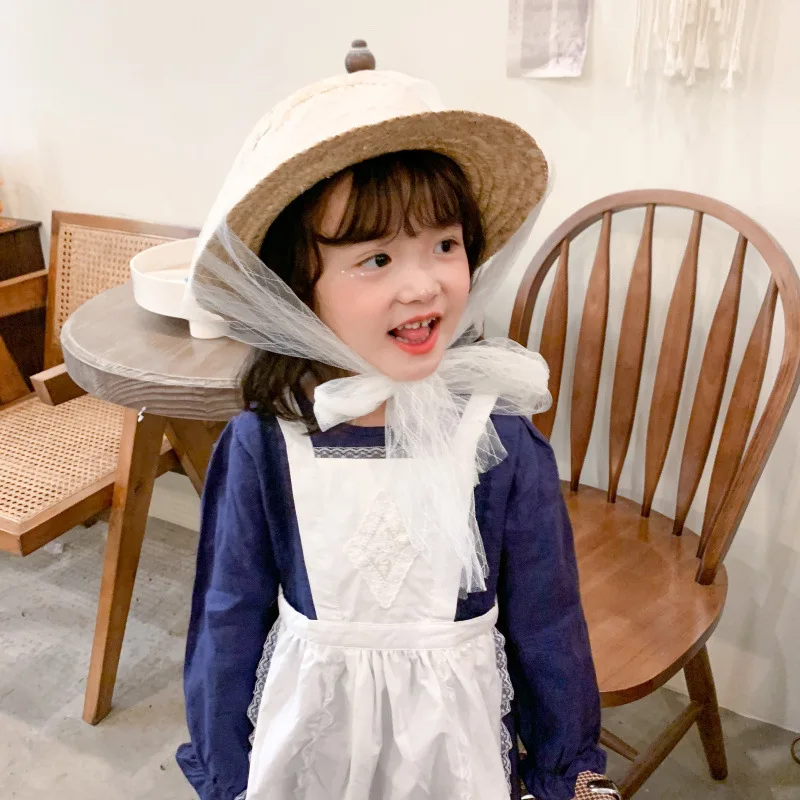 

Girls Dress Lace Set 2021 Spring/autumn New Children Cotton Long-sleeved Princess Dresses+with Sleeveless Vest Sets