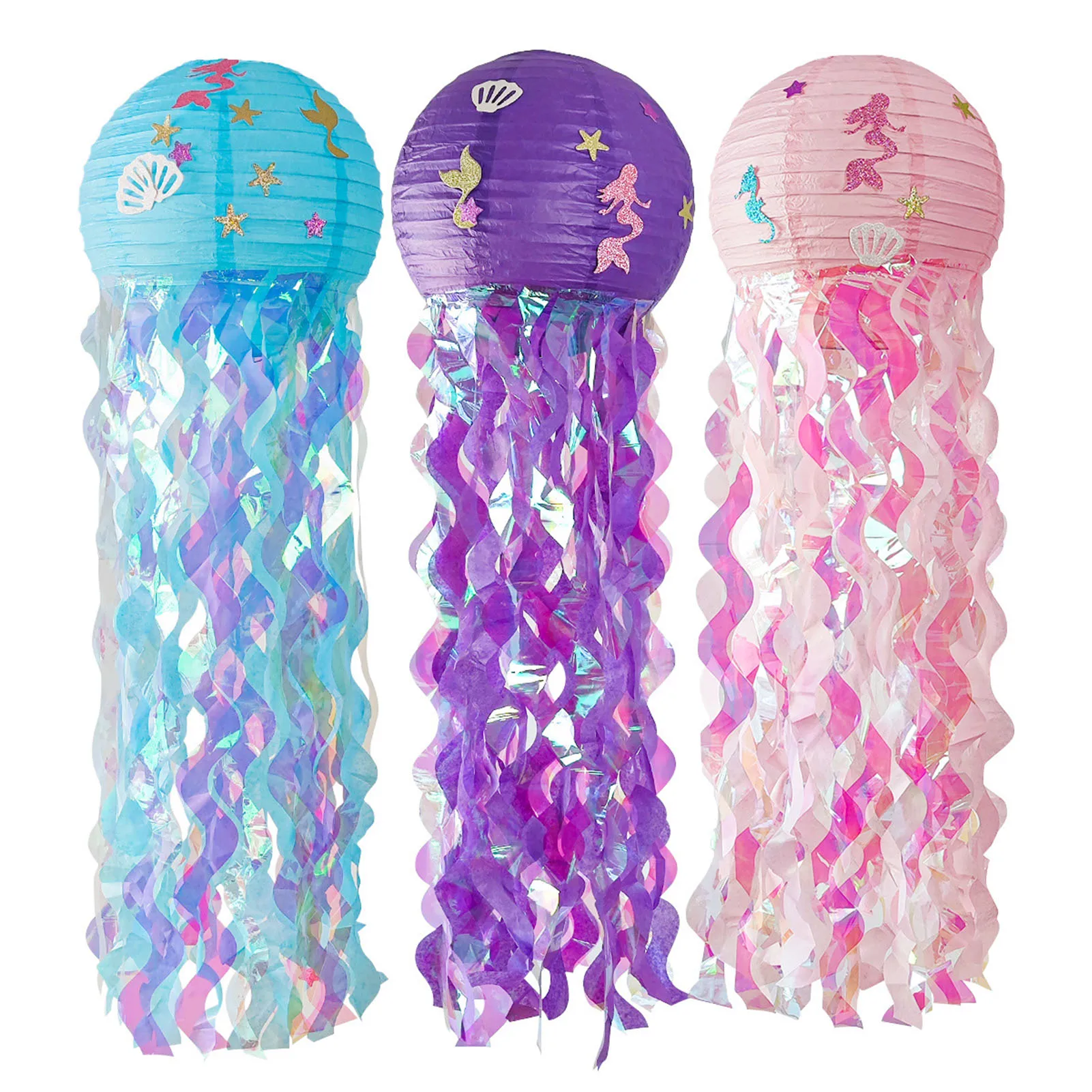 

Mermaid Party Decoration Diy Hanging Jellyfish Lantern Little Mermaid Under The Sea Party Birthday Party Home Decorations