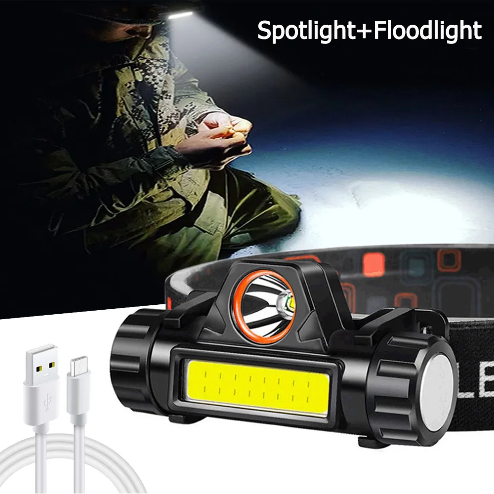 Мощный Рыбалка вспышки светильник светодиодный фары фронтальные лампы головной