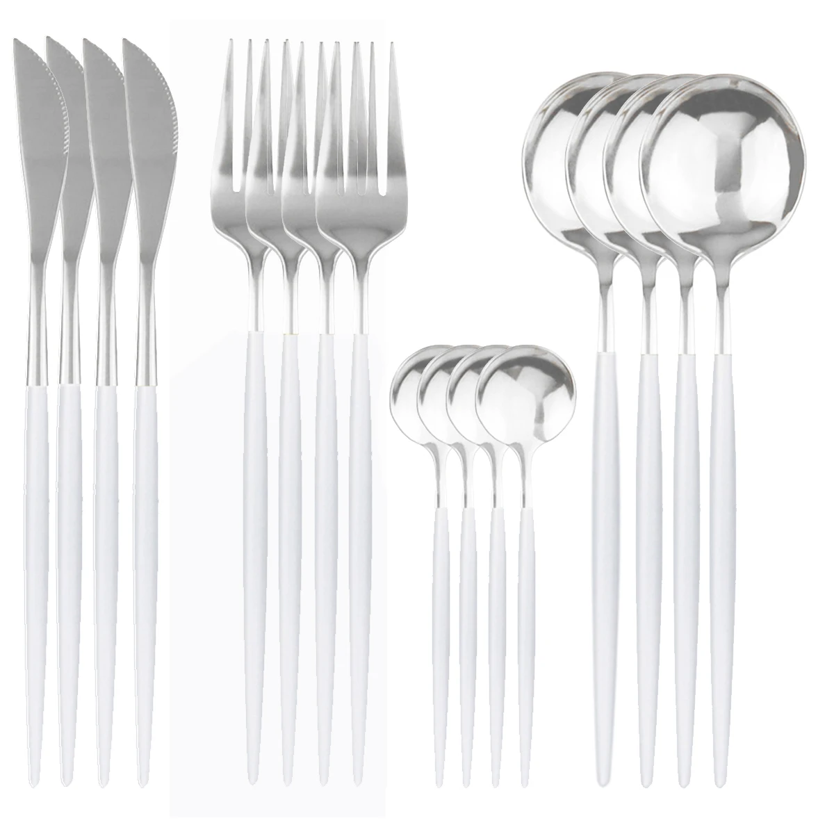 Набор столовых приборов из нержавеющей стали набор белого и серебряного цвета