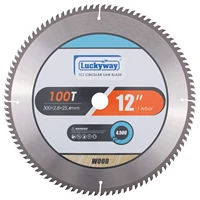 luckyway 12 inch miter saw blade 100t with 1 inch arbor tct circular saw blade for cutting wood