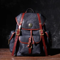 fashion personality mens womens genuine leather backpack new first layer cowhide daily retro simple large capacity backpack
