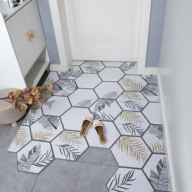

Door mats indoor Anti-slip PVC Door Mat Silk Loop Door Mat Entrance Rubbing Dust Carpet Living Room Rug Home Entrance Doormat