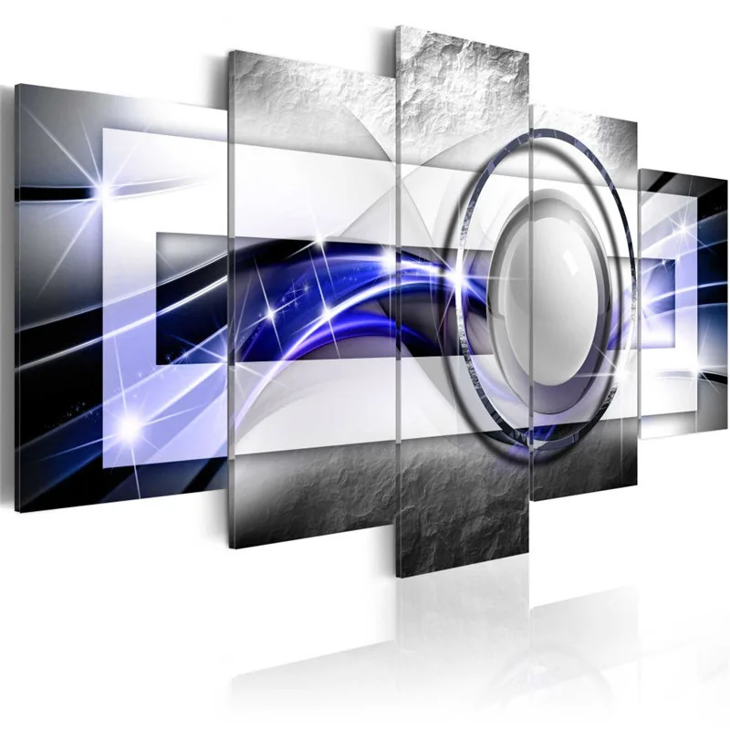 5 панелей мяч плакат Современная Абстрактная Картина на холсте красочные линии