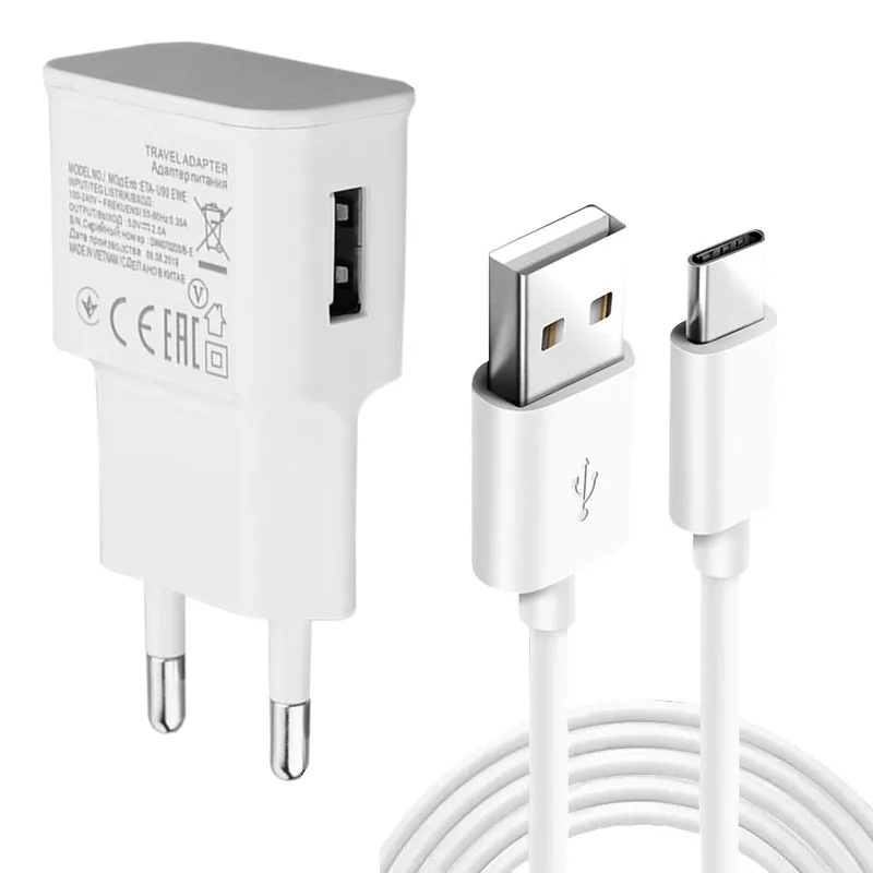 2 м длинный кабель для зарядки и передачи данных Тип C Samsung Galaxy A20E M21s A30s A32 A52 A72 Note 8 9