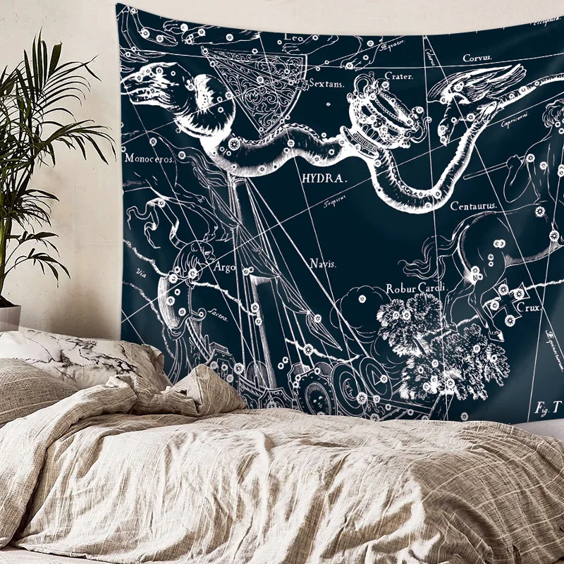 Черно-белые гобелены настенный хиппи декор для детской тропический гобелен