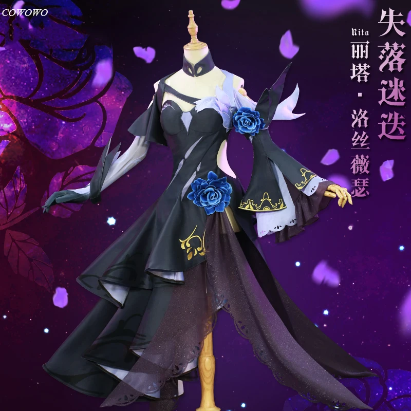 

Аниме! Honkai Impact 3 Rita Rossweisse опавших розмарина пикантные тайна платье, платье в стиле «Лолита» платье стройная форма Косплэй костюм вечерние Дл...