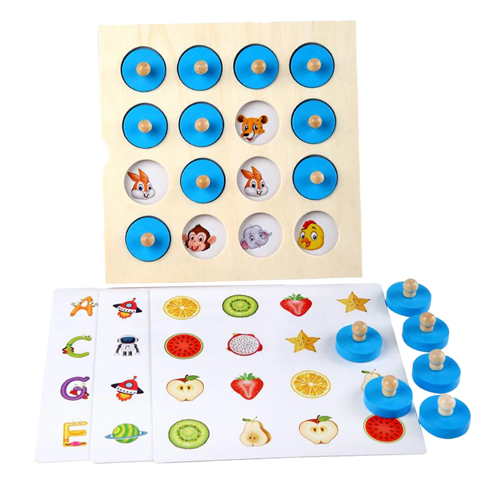 

Wooden Memory Chess for Kids, Matching Game Toy Memory Detective Game for Early