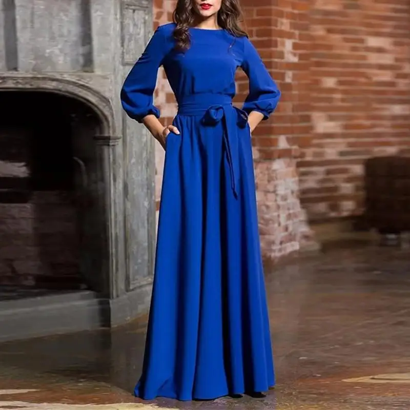 Винтажное длинное платье S 5XL года женское вечернее с длинными рукавами длиной до