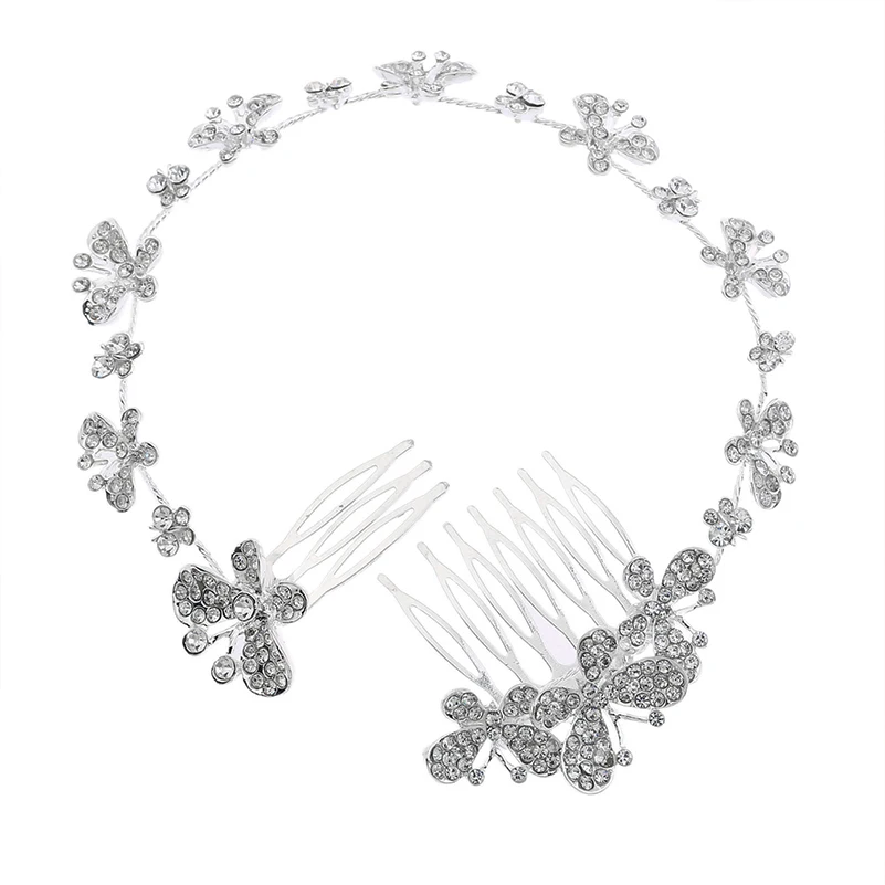 

Linglewei новые аксессуары для волос новая длинная многофункциональная Золотая Бабочка Свадебная расческа для волос с алмазным сплавом головн...