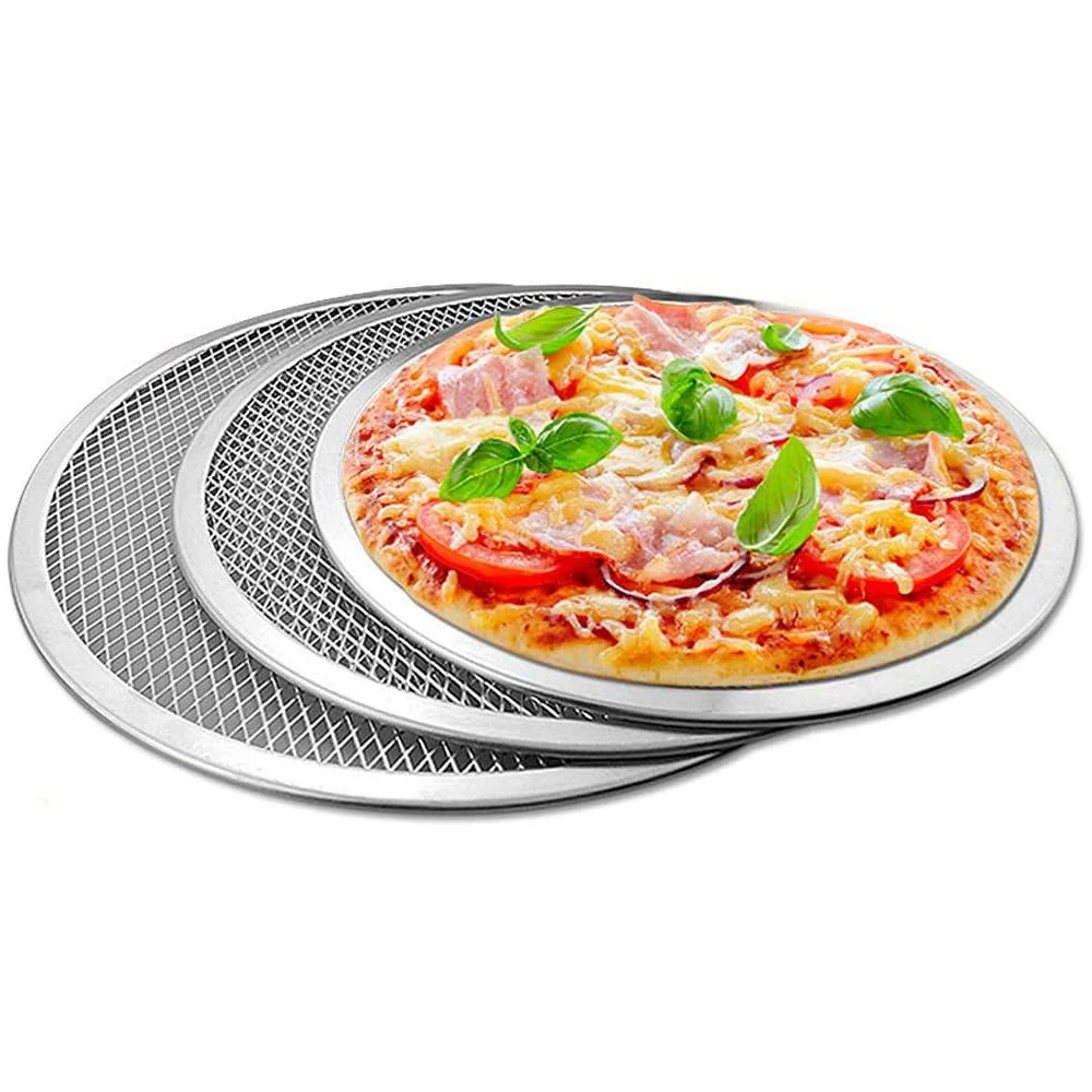 

1PCS 6/8inch Non Stick Pizza Screen Pan Net New Seamless Pastry Baking Tray Aluminum Metal Bakeware Kitchen Cooking Tools