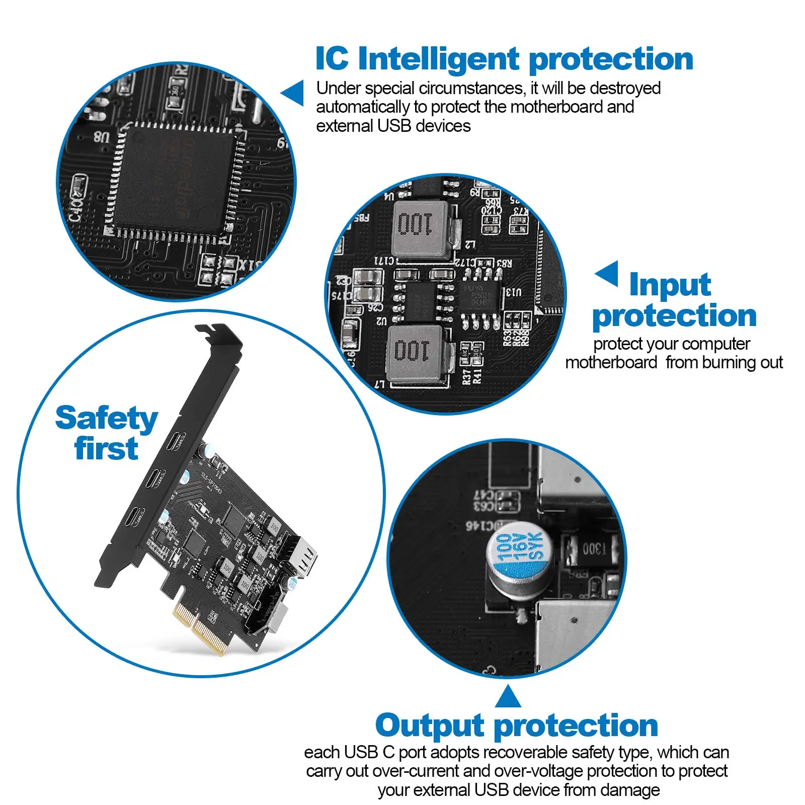 PCI-e-USB 3 2 Gen 5 портов с полосой пропускания 20 Гбит/с 3xusb C 1xA-Key 20-контактный разъем для
