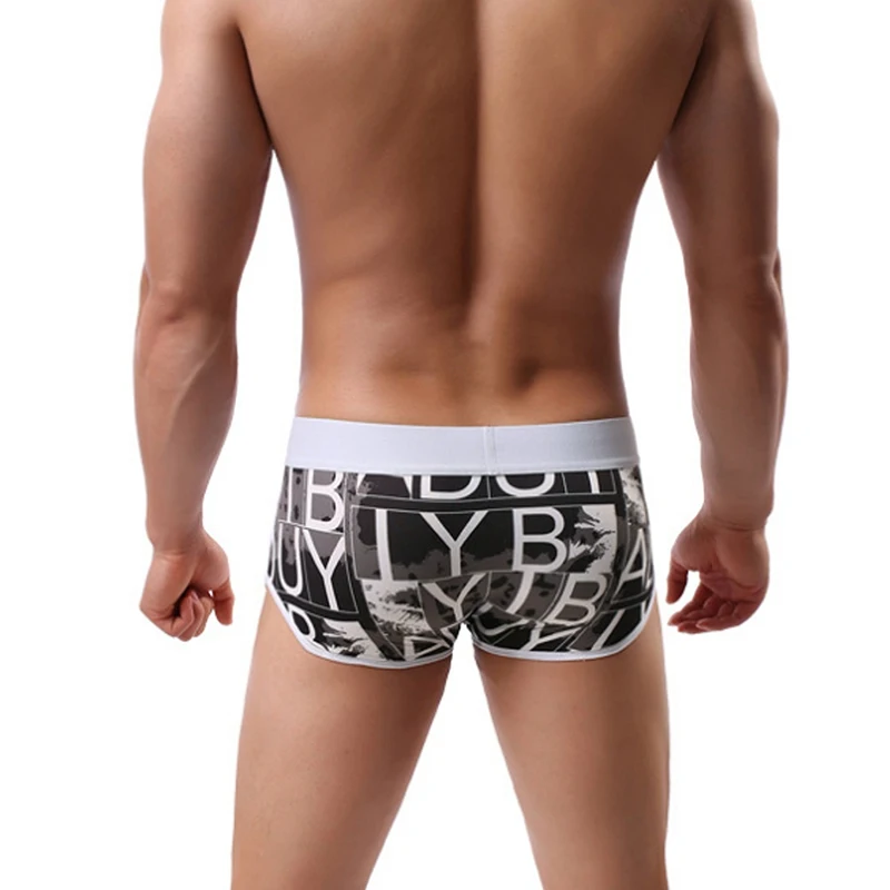 2020 трусы мужские хлопковые дышащие с принтом пикантные боксеры мягкие удобные