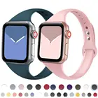 Ремешок тонкий для Apple Watch Band 40 мм 44 мм 41 мм 45 мм, мягкий спортивный силиконовый браслет Wrsit, ремешок для iWatch Series 7 6 5 4 Se