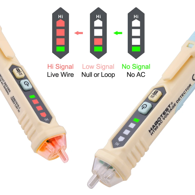 Бесконтактный детектор напряжения переменного тока HABOTEST HT90 ручка тестер со