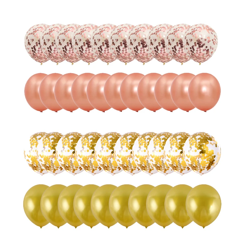 20 шт./компл. 12-дюймовый шар цвета розового золота конфетти золотые украшения на