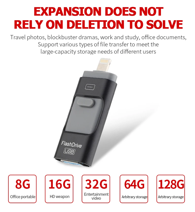 Флеш-накопитель USB 3,0 OTG для iPhone/iPad/IOS/Android/PC 128 Гб 64 ГБ 32 ГБ 16 ГБ 8 ГБ флеш-накопитель 3 в 1 высокоскоростной флеш-накопитель USB 3,0
