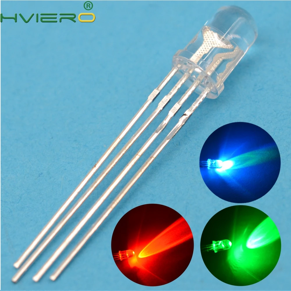 500 шт. 5 мм круглый 4pin F5 RGB светодиодный светодиод общий катод трехцветный