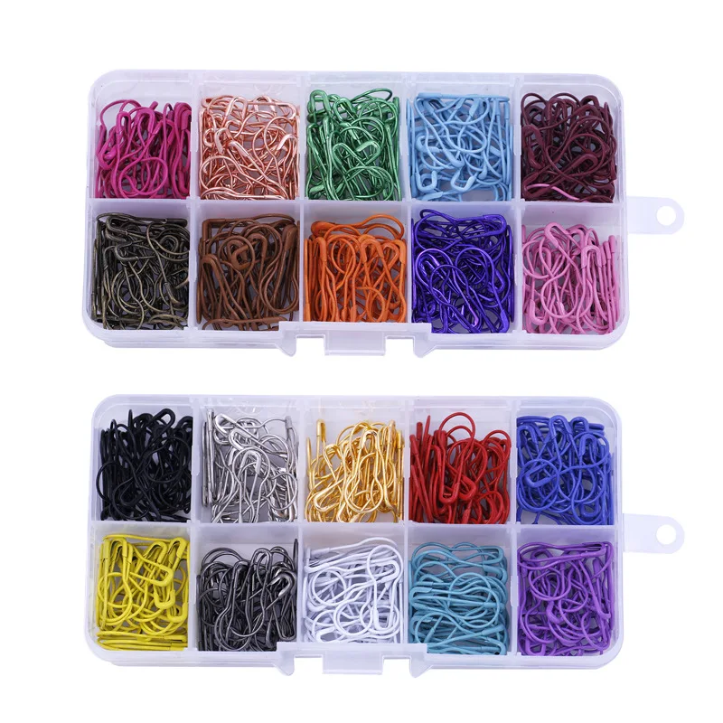 

300PCS Mix Color Safety Pins Gourd Shape Metal Clips Gourd Pins Knitting Cross Stitch Marker Tag Pins Clips for DIY Clothing
