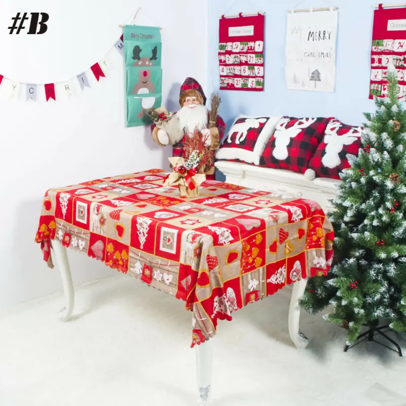 Рождественская скатерть покрытие стола праздничный стол Рождество ужин