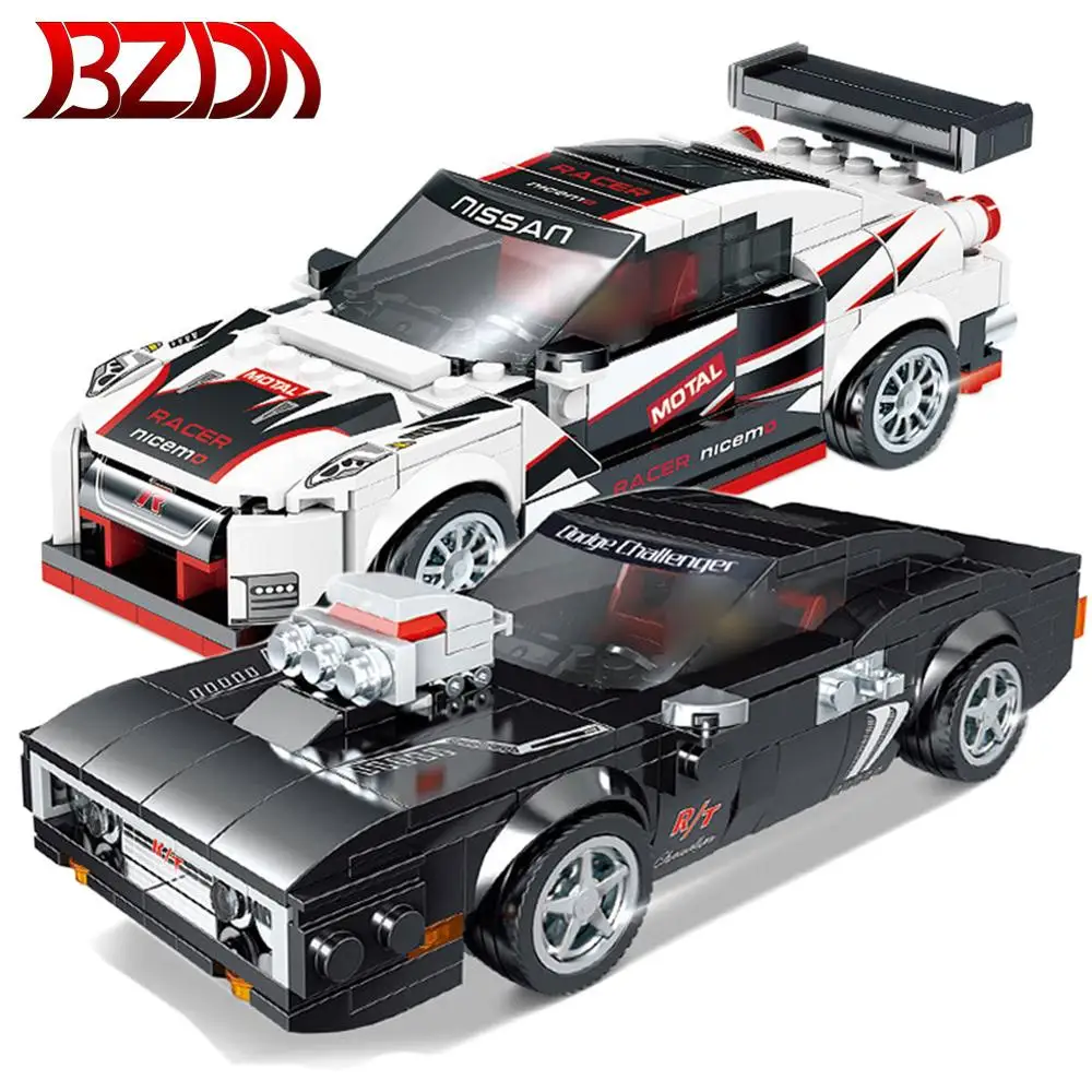 Креативный автомобиль BZDA скоростной чемпион строительные блоки супермашина