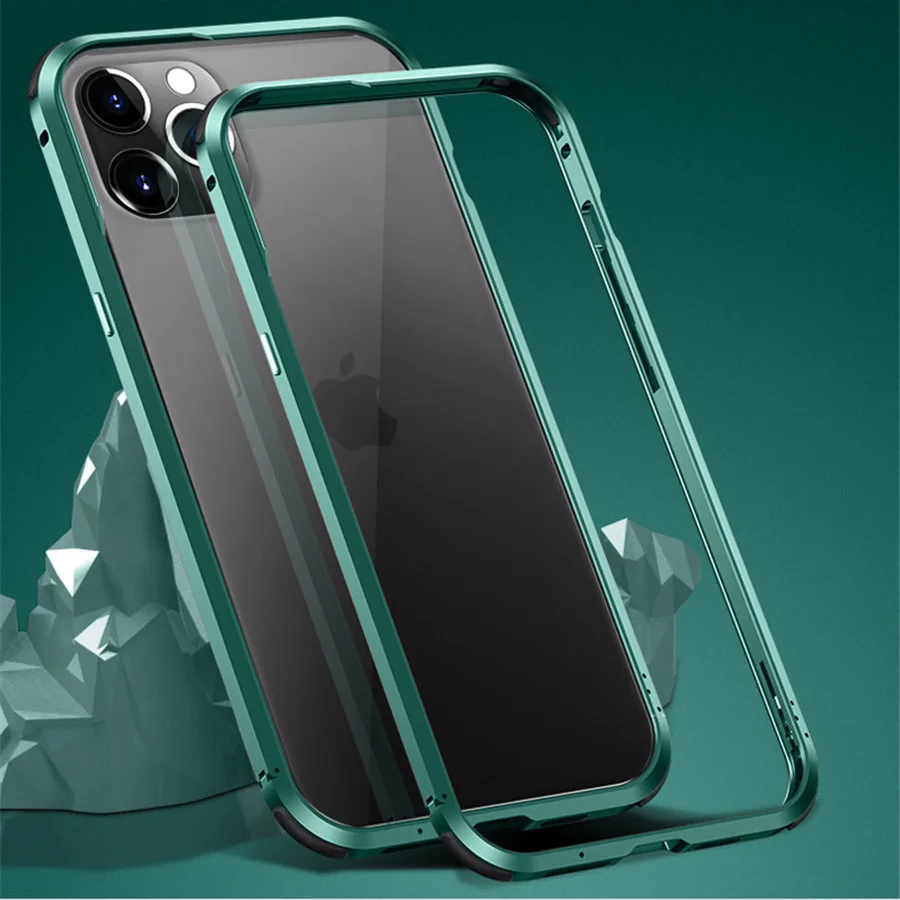 

Ultra Slim luminous Metal Frame Cover For iPhone 12 Mini Case Hard Aluminum Bumper Case For iPhone 12 iPhone12 Pro/12 Pro Max