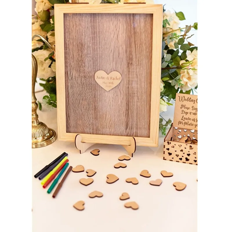 Деревенская Свадебная Гостевая книга Персонализированная Коробка с подвеской в