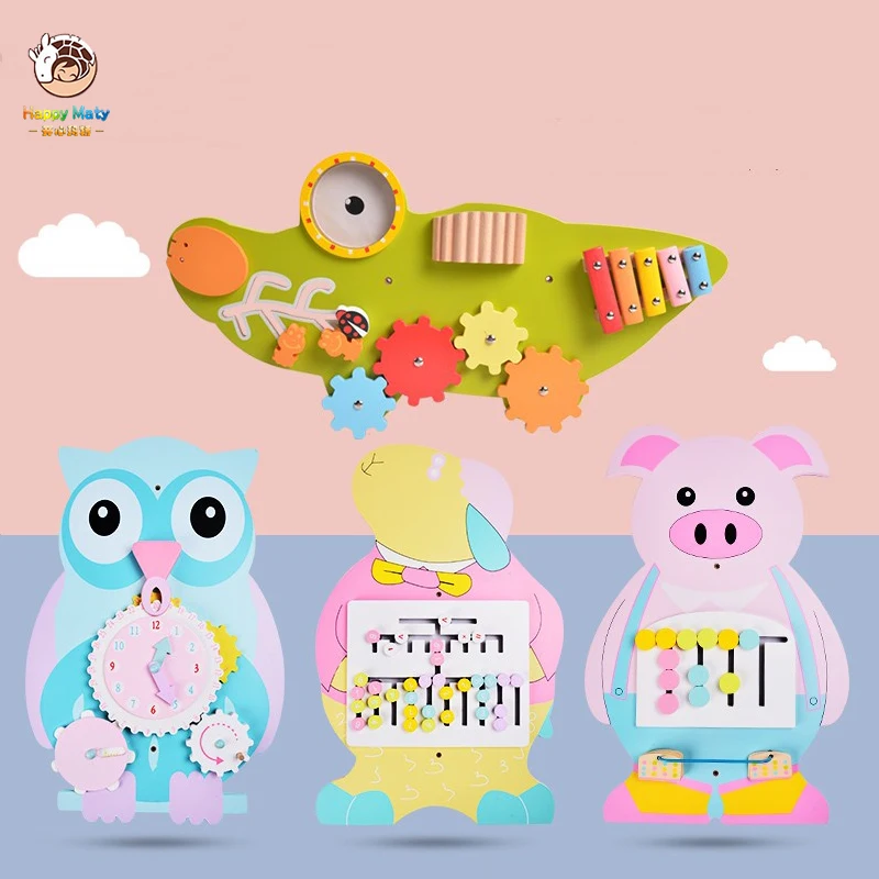 Детская деревянная настенная игра игрушки для детского сада коридора панель